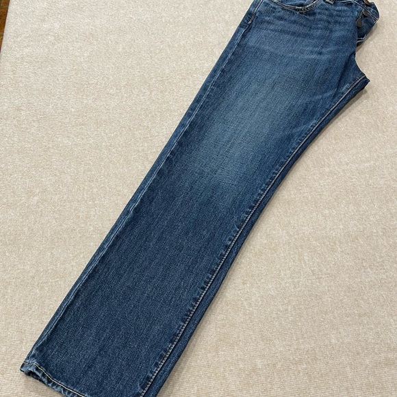 Abercrombie & Fitch Medium Wash Straight Leg Button Fly Denim Blue Jeans Men Boy - Picture 8 of 13